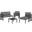 4-5 Seat Modular Outdoor Sofa Set With Glass Table & Polyester Rope