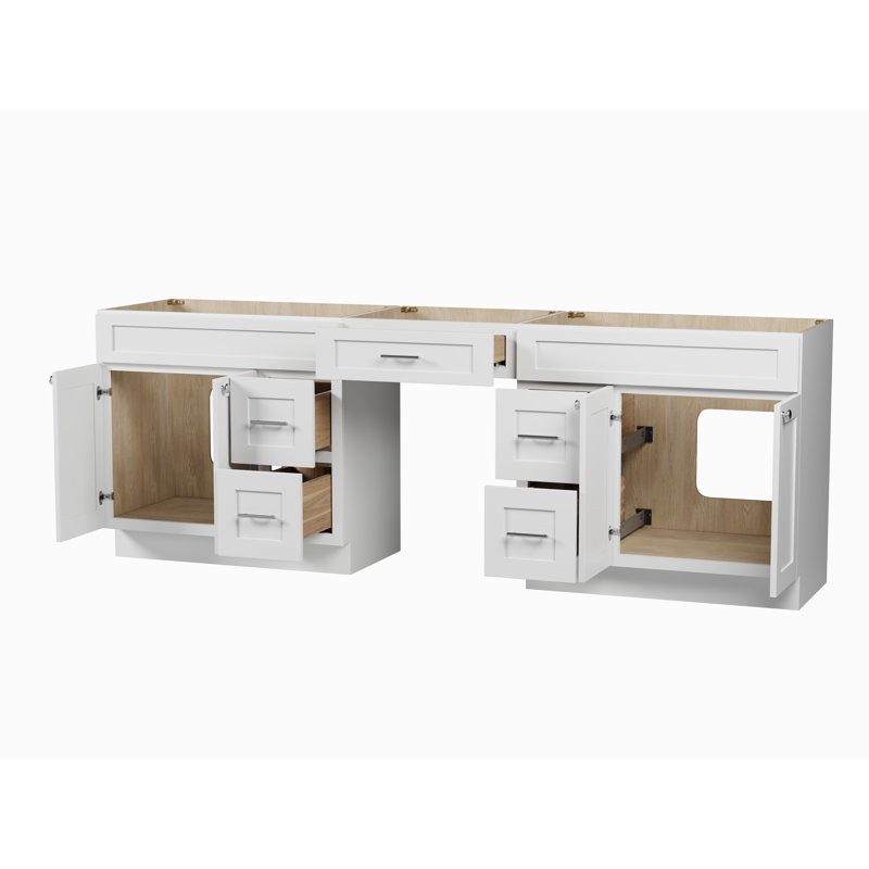 Ensemble de meuble-lavabo double 96 po Disar, Blanc
