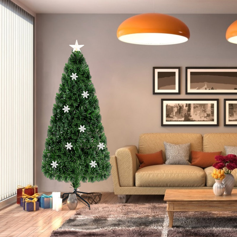 Sapin de Noël artificiel vert 6 'avec 28 lumières multicolores