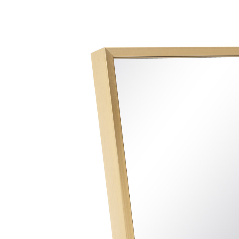 Birpal Metal Flat Mirror, Gold, 160cm H x 50cm W x 2.5cm D