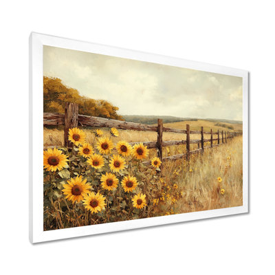«Donishia Sunflowers By The Horse Corral I», art mural tournesols