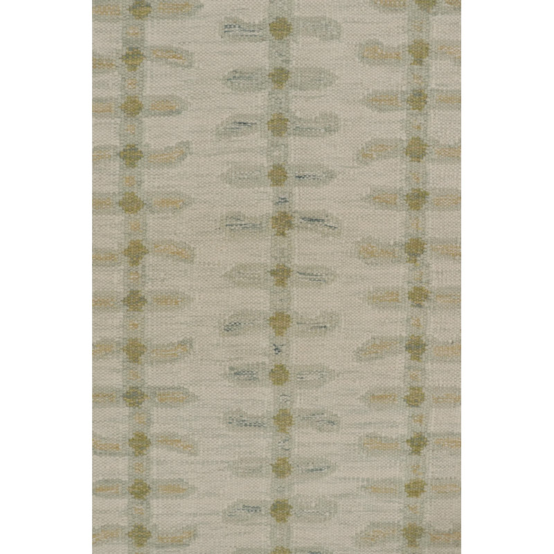 Scandinavian Kilim Wool Geometric Area Rug, Rectangle 10' x 14'