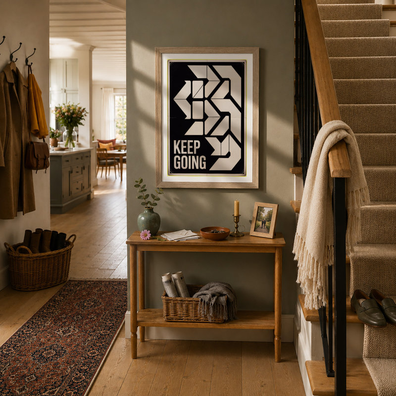 Keep Going Typography - Print, A2 - 59.4 x 42.0 cm, Oak