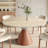 4 - Person Natural Matte Travertine Dining Table With Modern Upholstered Leather Chairs-329195028-329195029