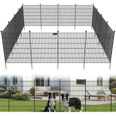 10 Panels No Dig Garden Fence with Gate, 40 in(H) X 23.6 ft(L) Metal Fence Panels, Thickened Rustproof Garden Fencing, Animal Barrier Fence for for Dogs, Rabbits, Landscape, Patio
