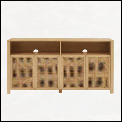 Rattan Sideboard Buffet with Spacious Storage