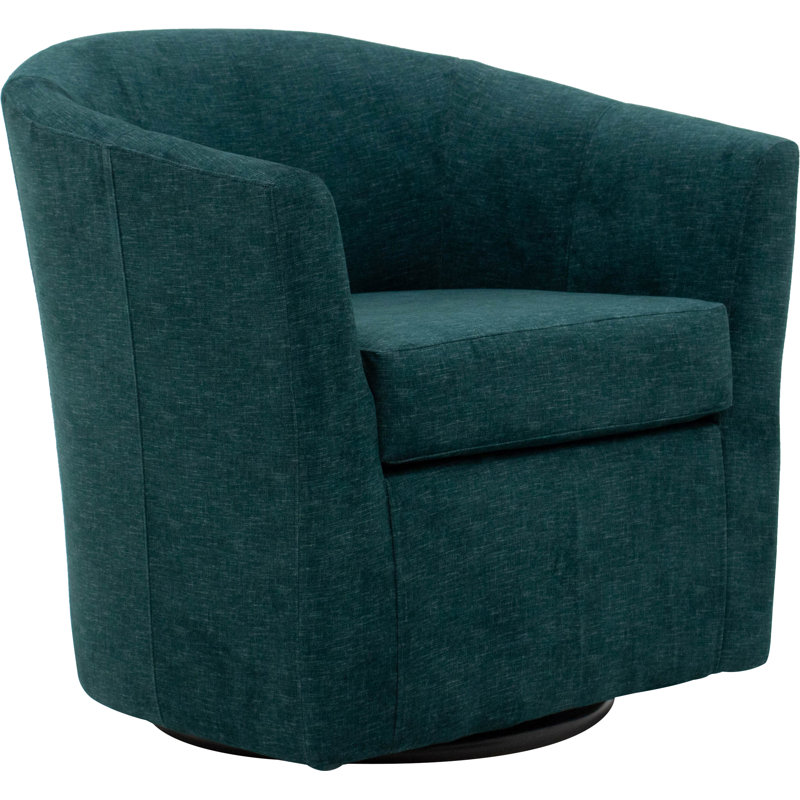 Fauteuil demi-tonneau pivotant 31 po Hansell, Bleu sarcelle Aston