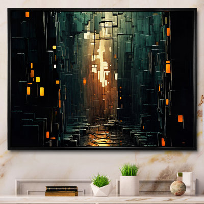 Awakening of Possiblities - abstrait bleu sarcelle et or I - reproduction