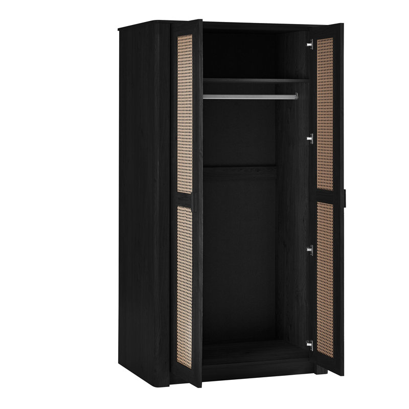Albelo 2 Door Manufactured Wood Wardrobe, Black