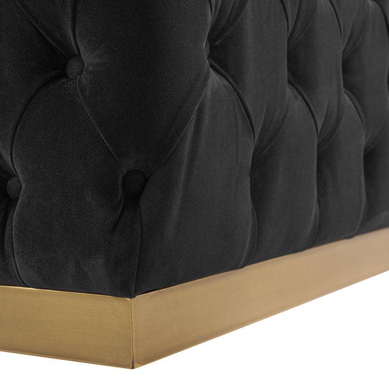 Banc rembourré en polyester Wojciechowski - Noir
