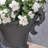 Black Magnesium Oxide Urn Plant Holder, Ideal For Different Plants, 19.44 In. High X 10.96 Wide 15.5 Deep, Weather & Water , For Indoor Outdoor, No Assembly Flower Container, Suited All 19.44" H-294117658