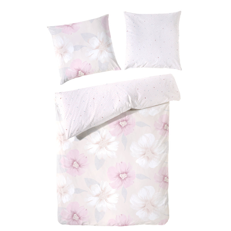 Florence Duvet Cover Set, 155 x 220cm - 1 Pillowcase (80 x 80 cm), Pink