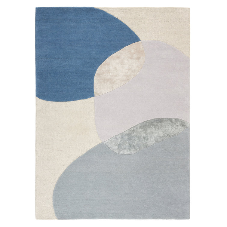 Town & Country Luxe Olso Abstract Colorblock Handcrafted Area Rug Beige/Blue/Grey