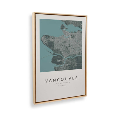 Vancouver Street Map, reproduction d'art sur toile