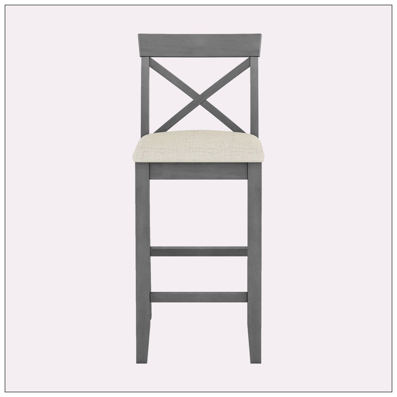 Ensemble de salle à manger à hauteur de bar rectangulaire L 48 po x l 15,7 po Djuna, Gris