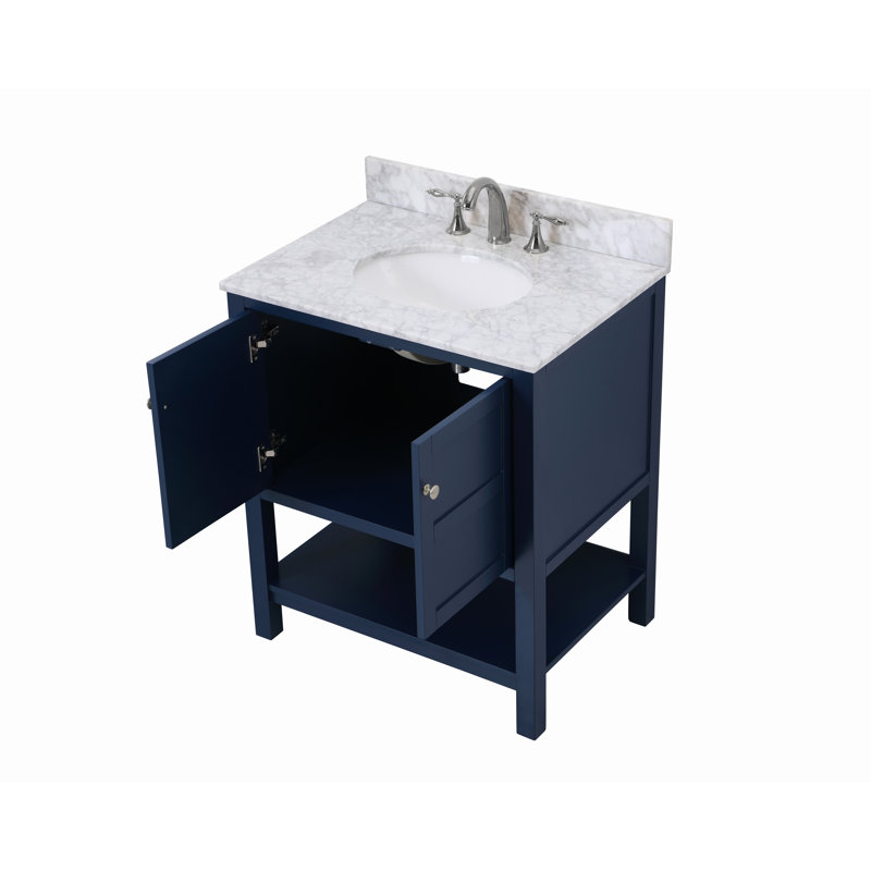 Ensemble de meuble-lavabo simple 30 po Amyra, Bleu marine