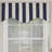 Hazeltine Striped Cotton Blend Scalloped 50'' W Window Valance Navy-551939205