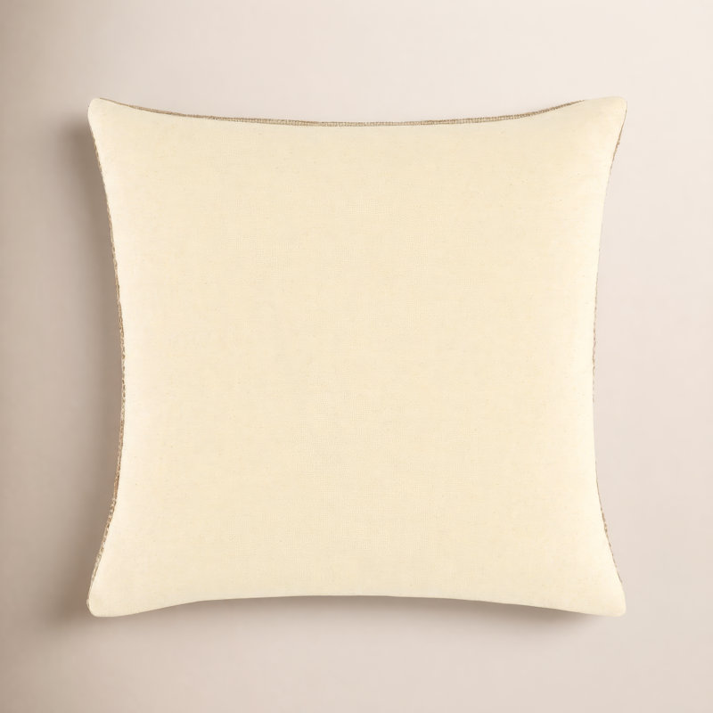 Housse et insert de coussin décoratif Dalton, Brun clair / beige, Mélange de duvet, Carré 22 po