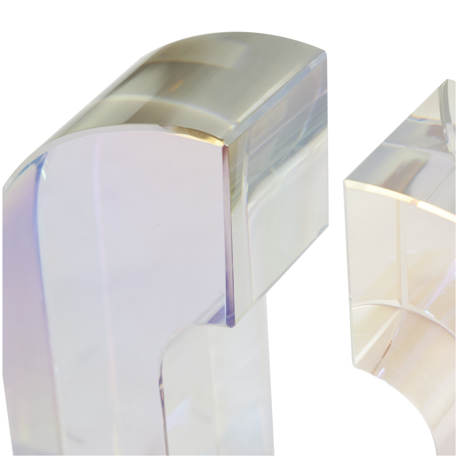 Sandrine Glass Arched Bookends, 6.2" H x 2.75" W x 1.9" D