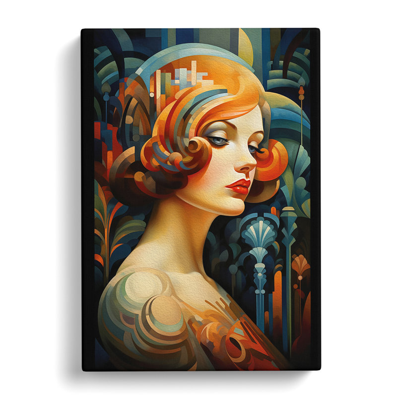 Woman With Curls - Wrapped Canvas, 50cm H x 35cm W x 3cm D