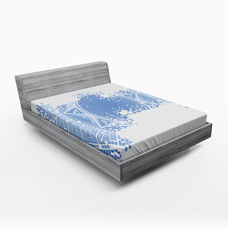 Microfiber Geometric Fitted Sheet, Full Fitted Sheet