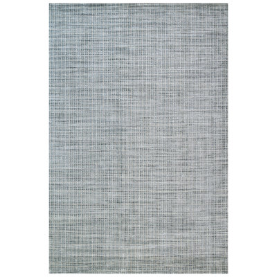 Tapis bleu clair et beige de haute qualité noué à la main