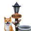 Décoration de jardin pour chien assis Akita