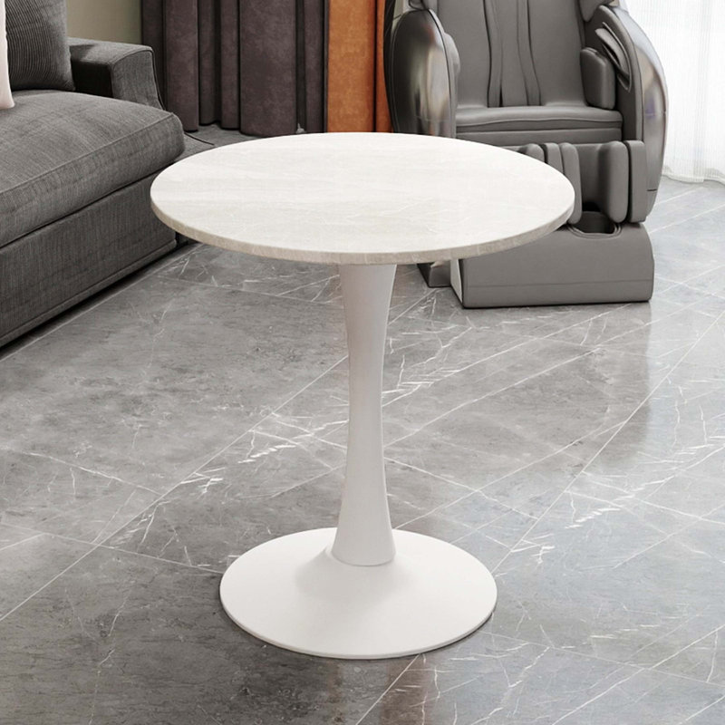 Table de salle à manger 27,6 pouces Mid-Century, Light Grey/White