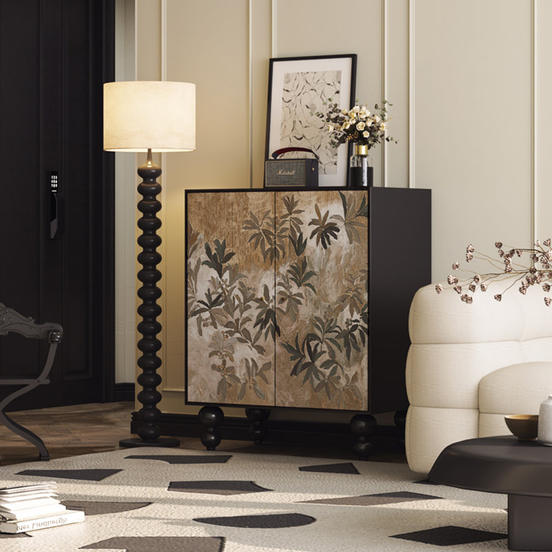 Modern Entryway Shoe Cabinet with Solid Wood, Black