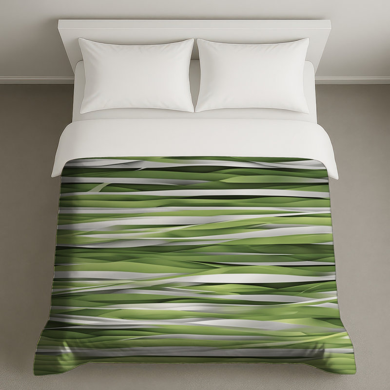 Housses de couette vertes et blanches, Twin