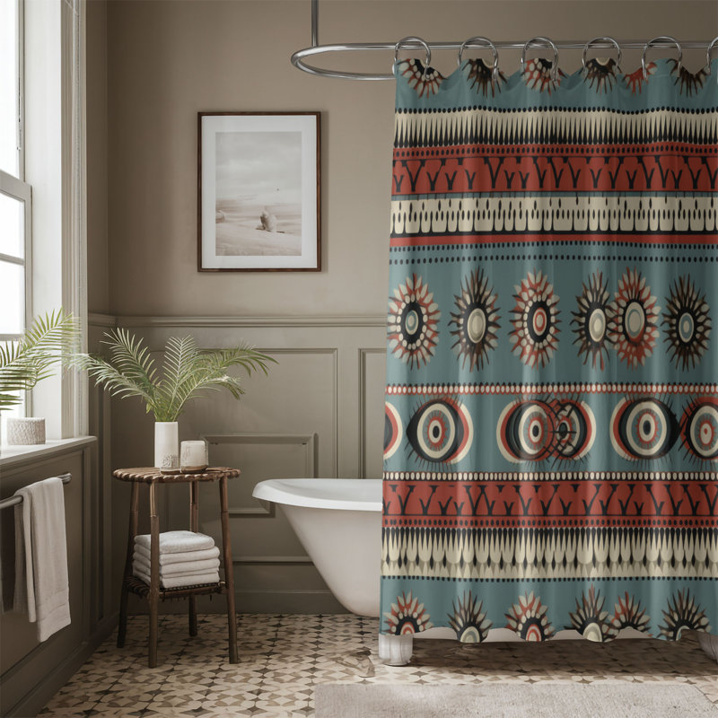 Rideau de douche Boho Blossoms - Premium, H 74 po x l 71 po