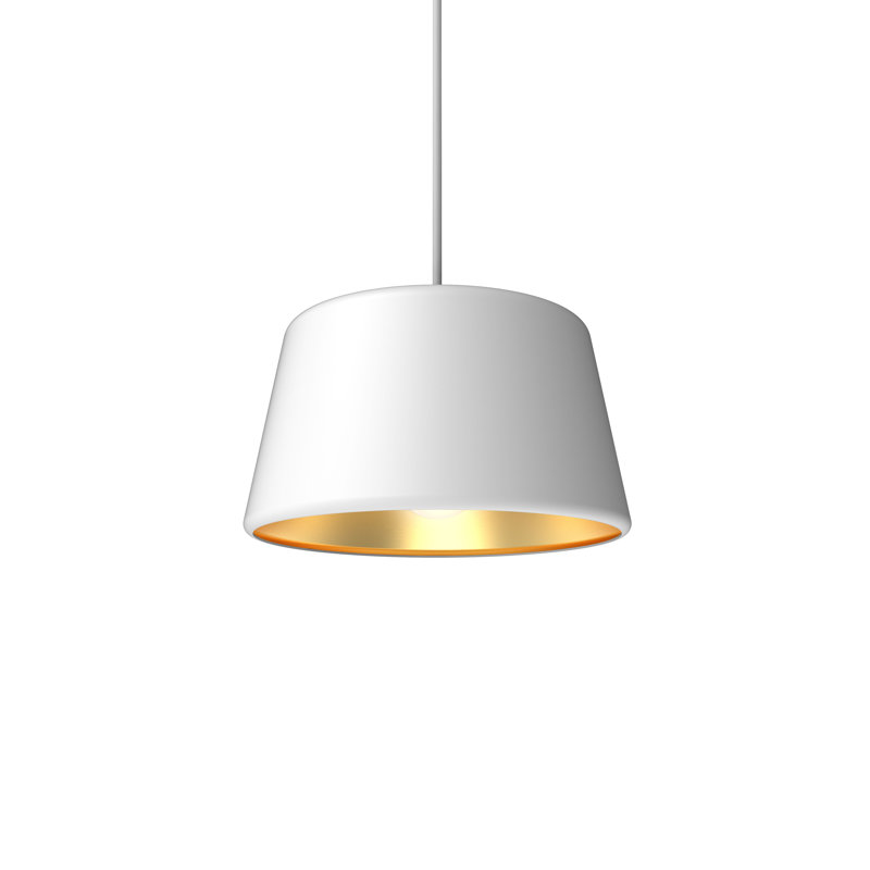 Pillbox 1 - Light Single Empire Pendant, White, White/Gold, No