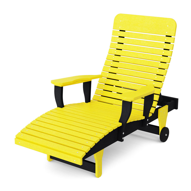 Signature Reclining Chaise Lounge, Lemon Yellow/Black
