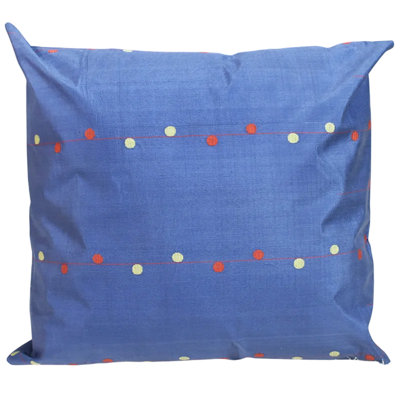 Handmade 16''x16'' Decorative Contemporary Silk Blue Cushion Cover Indoor, Pack of 1