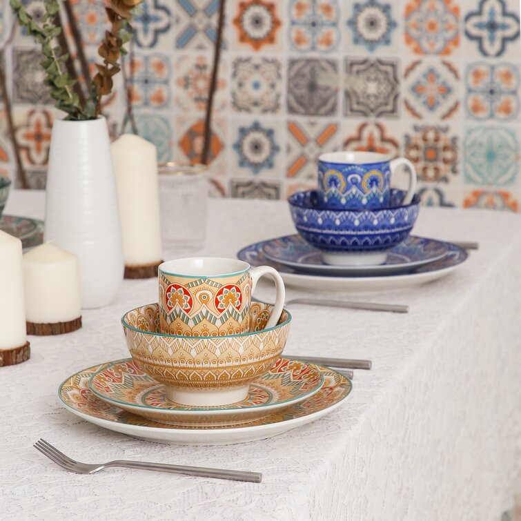 Dinnerware Service Bungalow - Reviews Set Mandala Rose Porcelain & Wayfair for 4 China |