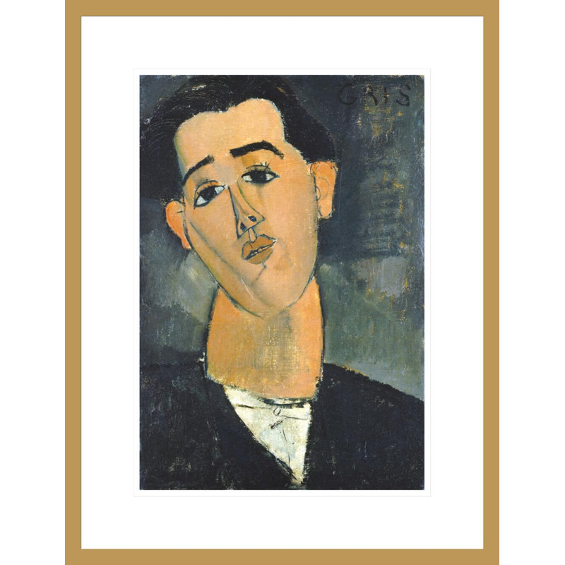 Portrait of Juan Gris par Amedeo Modigliani - Estampe numérique encadrée, H 16,98 po x l 16,73 po
