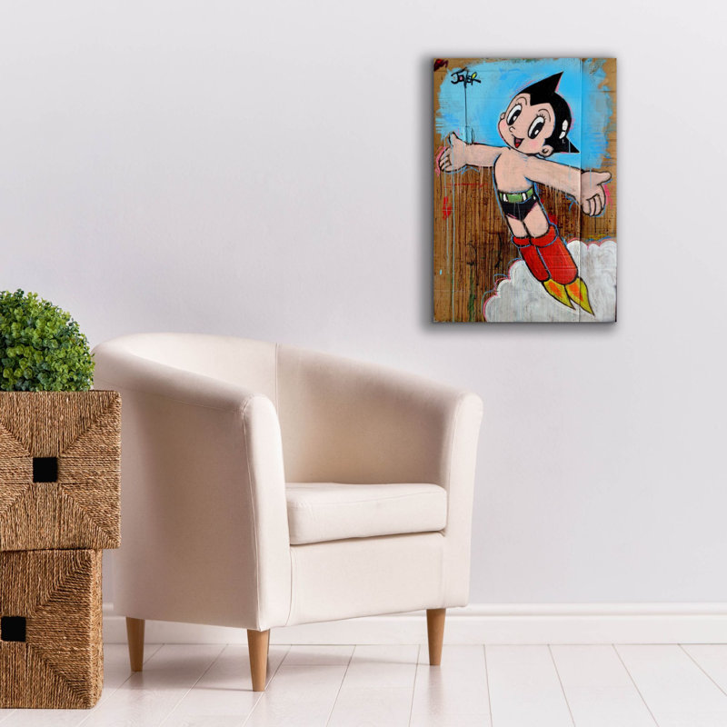 «Astro Pop» par Loui Jover, art mural sur toile, H 26 po x l 18 po x P 0,75 po