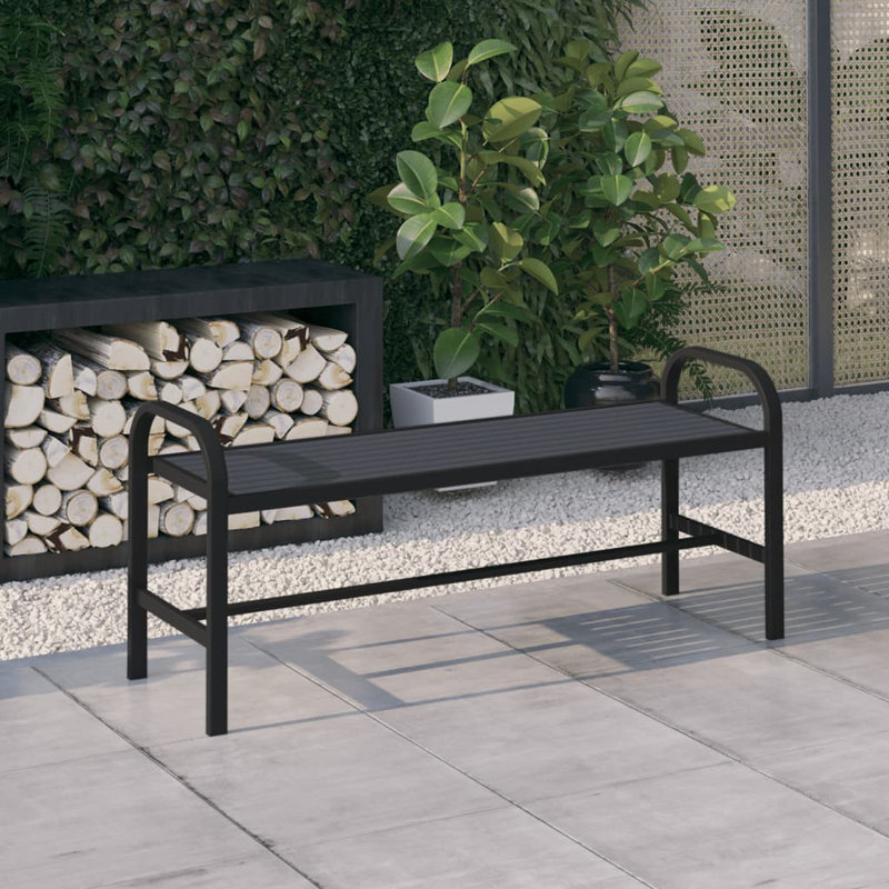 Banc de jardin en acier, Noir