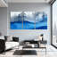Scénario et paysages urbains, forêt bleue, ensemble de 3 impressions sur toile-1454613191