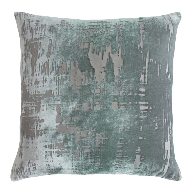 Brush Stroke Square Pillow Cover & Insert, Jade, 18"H x 18"W