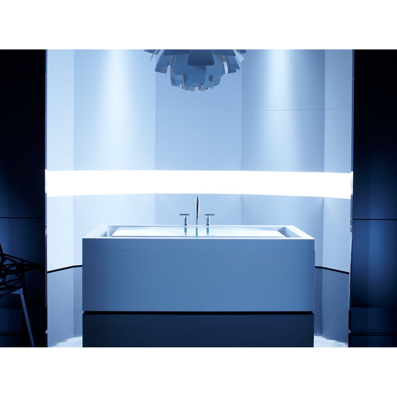 Sok Drop-In Effervescence Bath with Chromatherapy and Right-Hand Drain, White