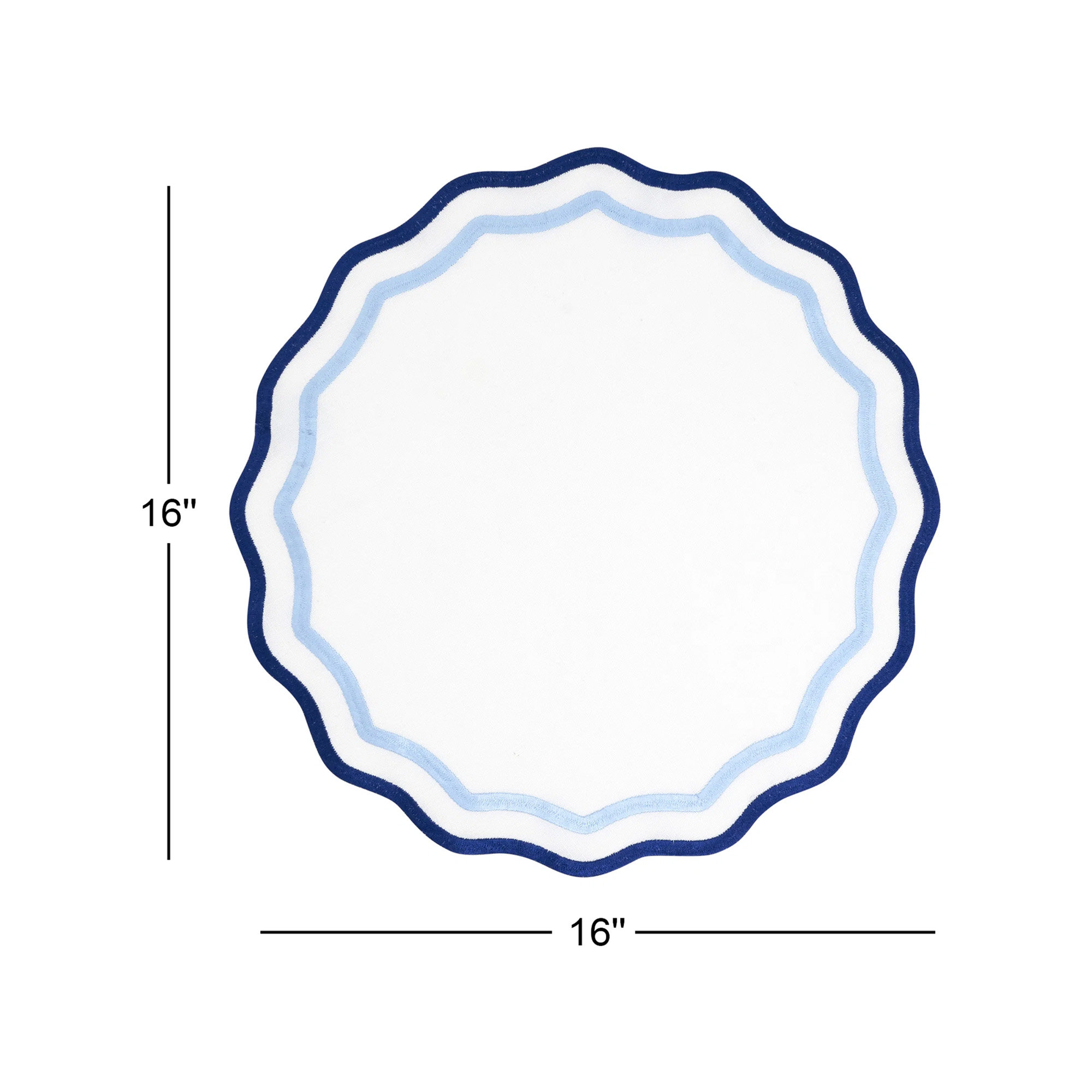 Eco Scallop Border Placemat (Set of 4), Blue