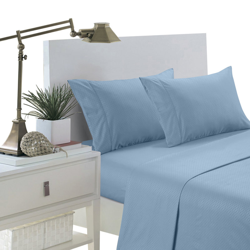 Microfiber Sheet Set, Blue, Twin Sheet Set + Fitted Sheet + 1 Pillowcase