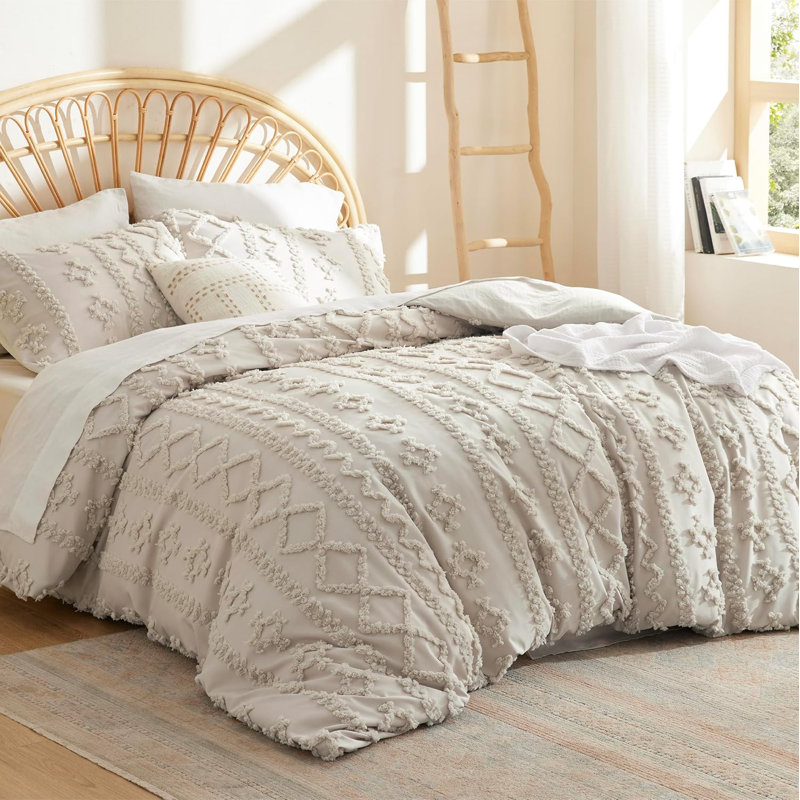Literie Housse de couette Boho pour grand lit, literie Boho élégante et douce pour la décoration, housse d'édredon lavable à la machine pour toutes les saisons