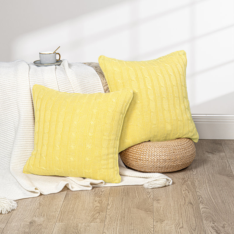 Square Cushion Cover, Jojoba Yellow