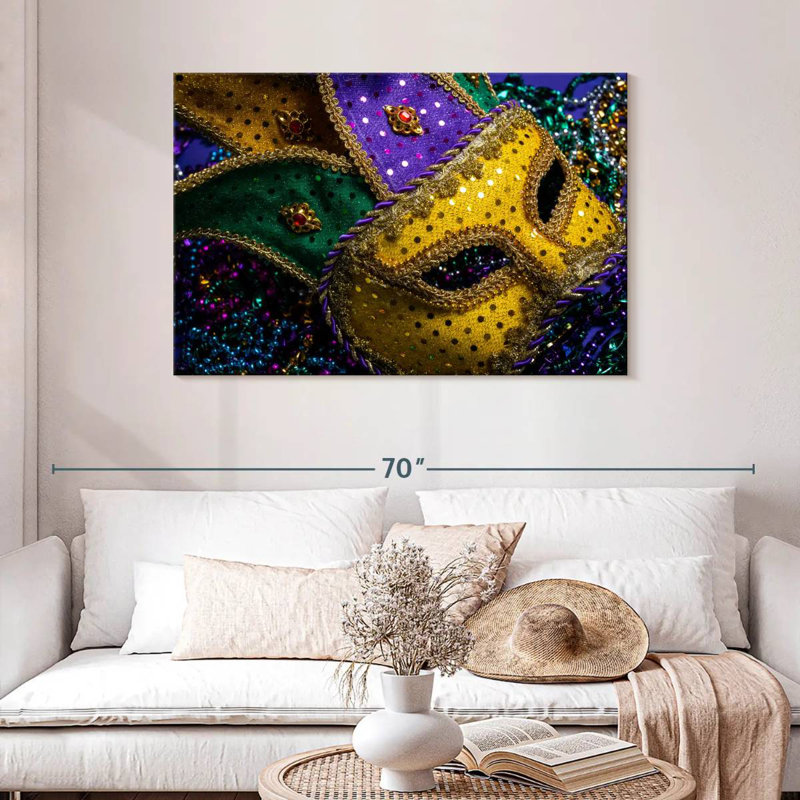 Lelend Ornate Mardi Gras Mask, 30" H x 45" W