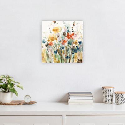 Beige en pleine floraison, art mural 24 x 24 po
