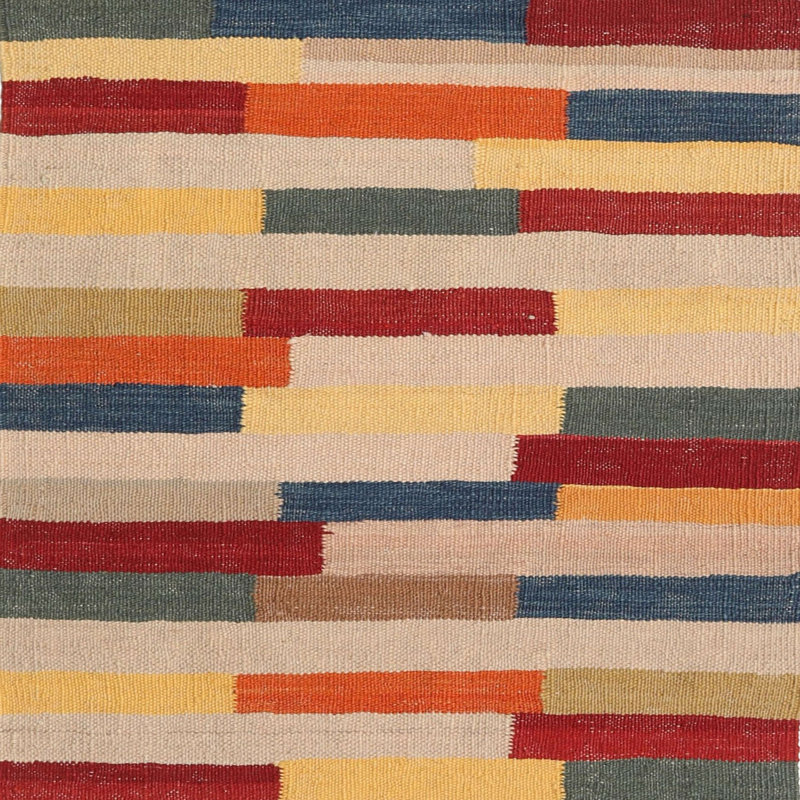 Tapis brun/vert/gris zone contemporaine, Carré 3 pi