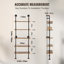 5 Piece Square Steel; Wood Floating Shelf