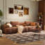 Canapé modulaire 94,49 po brun 100% polyester-129698964